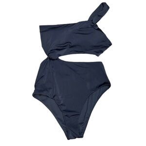 Victoria's Secret Black Twist Asymmetric One-Shoulder One Piece Bikini Size S